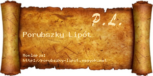 Porubszky Lipót névjegykártya